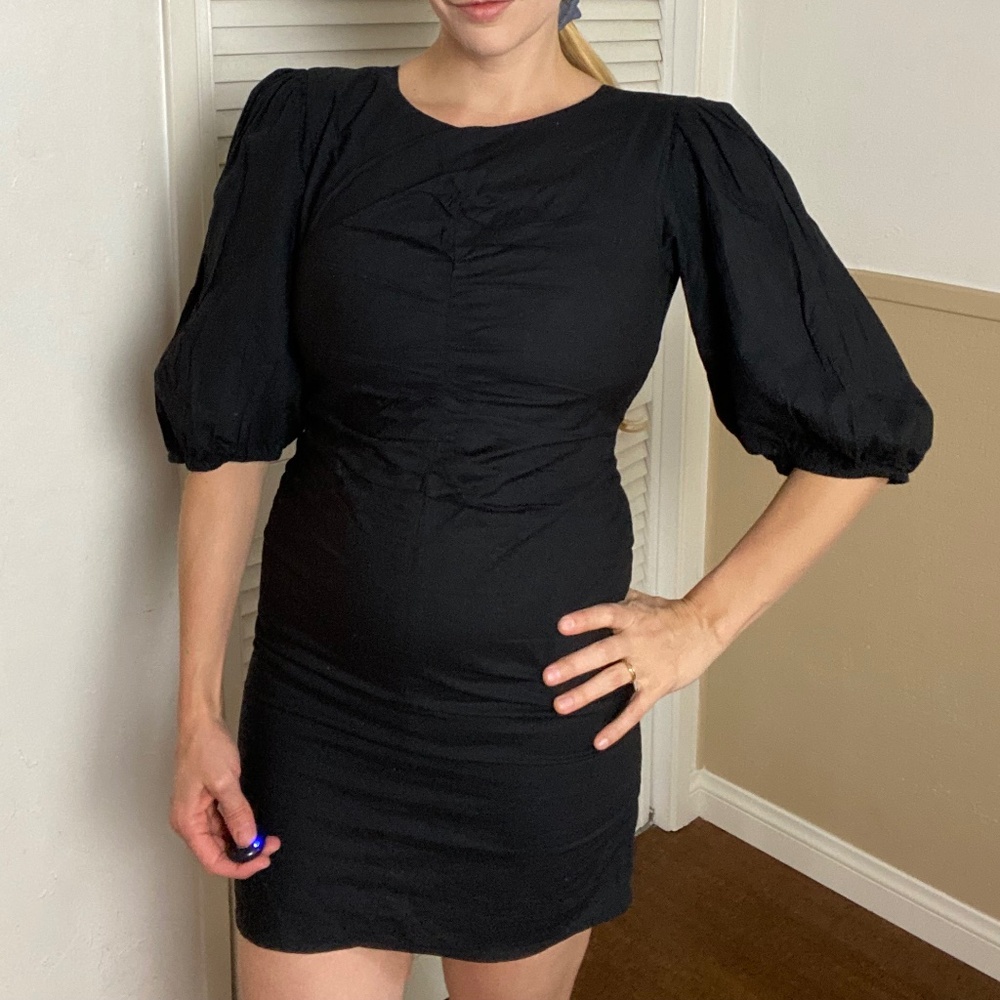 Free People Black Cotton Mini Dress NWT